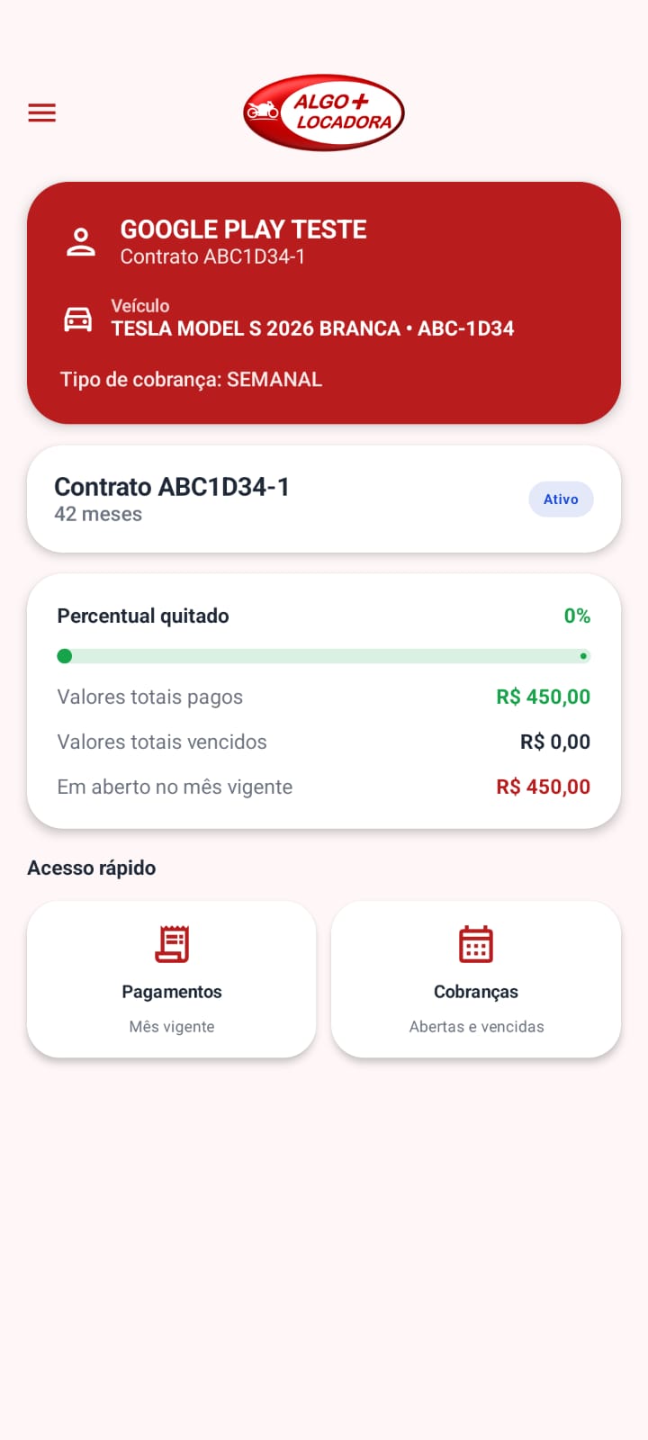 Área do locatário